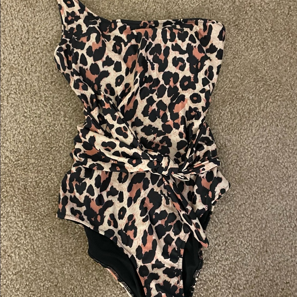 Cheetah print one piece swim suit